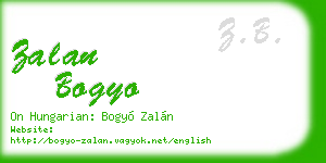 zalan bogyo business card