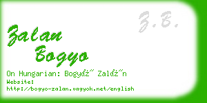 zalan bogyo business card